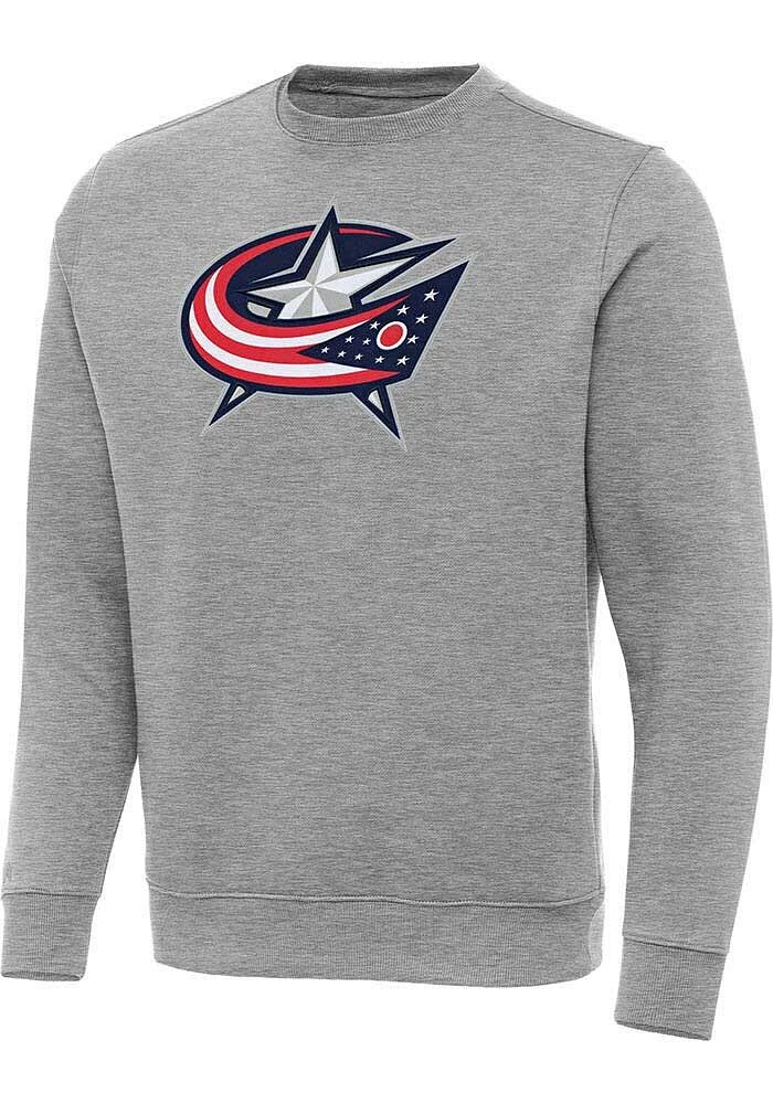 Antigua Columbus Blue Jackets Mens Full Front Victory Big and Tall Crew Sweatshirt