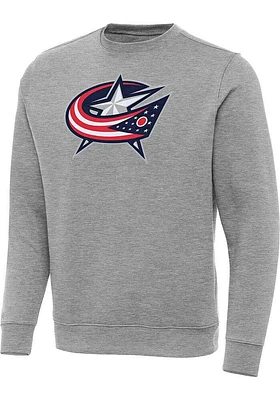 Antigua Columbus Blue Jackets Mens Full Front Victory Big and Tall Crew Sweatshirt