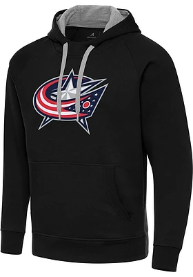 Antigua Columbus Blue Jackets Mens Full Front Victory Big and Tall Hooded Sweatshirt