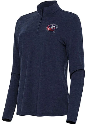 Antigua Columbus Blue Jackets Womens Navy Blue Bright Qtr Zip