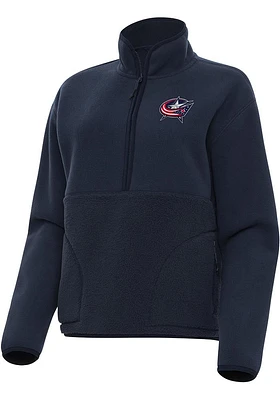 Antigua Columbus Blue Jackets Womens Navy Blue Figure Qtr Zip