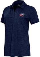 Antigua Columbus Blue Jackets Womens Navy Layout Short Sleeve Polo Shirt