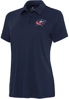 Antigua Columbus Blue Jackets Womens Navy Blue Reprocess Recycled Short Sleeve Polo Shirt