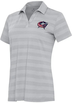 Antigua Columbus Blue Jackets Womens Tunnel Short Sleeve Polo Shirt