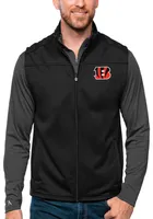 Antigua Cincinnati Bengals Mens Black Links Golf Sleeveless Jacket