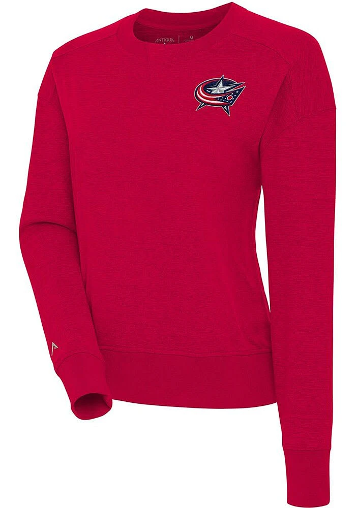 Antigua Columbus Blue Jackets Womens Red Forward Crew Sweatshirt