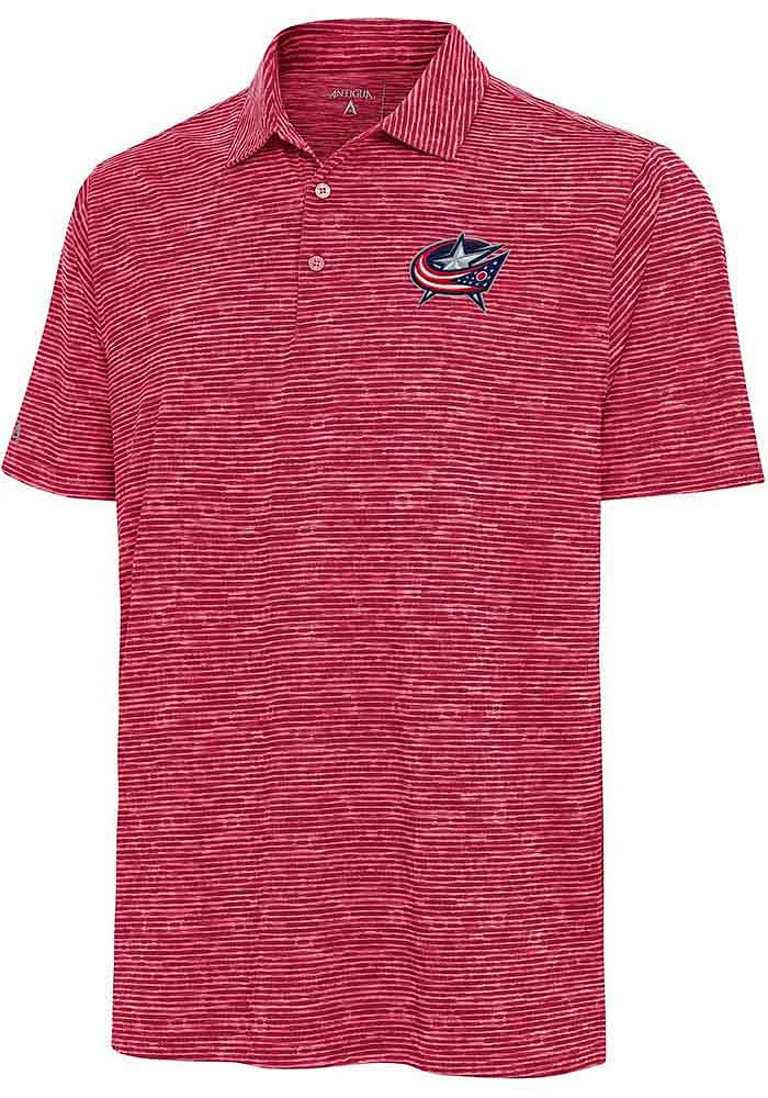 Antigua Columbus Blue Jackets Mens Red Status Short Sleeve Polo