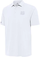 Antigua Cincinnati Bengals Mens White Tonal Era Short Sleeve Polo