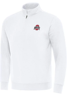 Antigua Ohio State Buckeyes Mens Victory Long Sleeve Qtr Zip Pullover