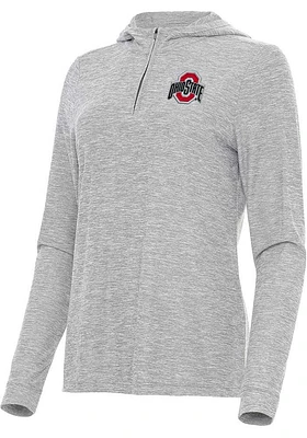 Antigua Ohio State Buckeyes Womens Grey Daybreak Qtr Zip