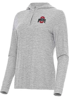 Antigua Ohio State Buckeyes Womens Grey Daybreak Qtr Zip