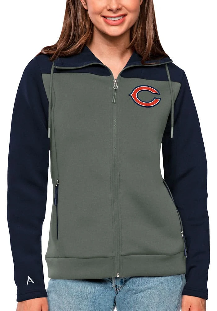 Antigua Chicago Bears Womens Navy Blue C Logo Protect Medium Weight Jacket