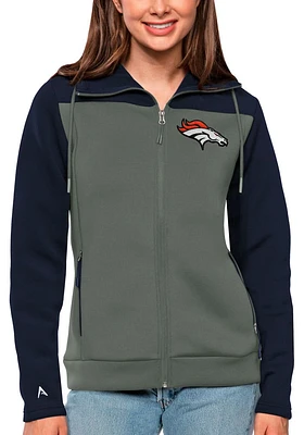 Antigua Denver Broncos Womens Navy Blue Protect Medium Weight Jacket