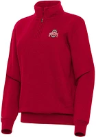 Antigua Ohio State Buckeyes Womens Red Victory Qtr Zip