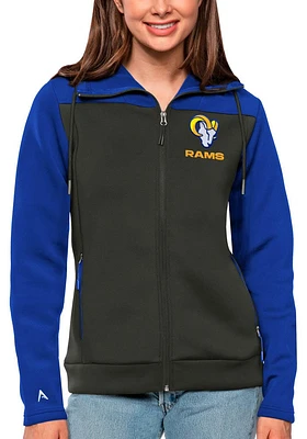 Antigua Los Angeles Rams Womens Blue Text Protect Medium Weight Jacket