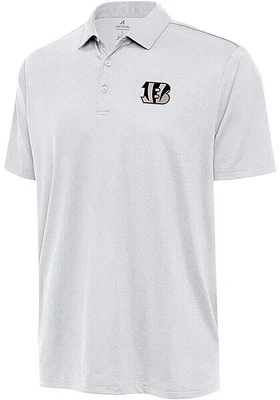 Antigua Cincinnati Bengals Mens Carbon Ellipse Short Sleeve Polo