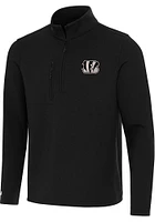 Antigua Cincinnati Bengals Mens Carbon Insider Long Sleeve Qtr Zip Pullover