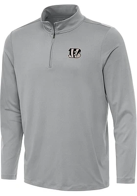 Antigua Cincinnati Bengals Mens Carbon Reprocess Recycled Long Sleeve Qtr Zip Pullover