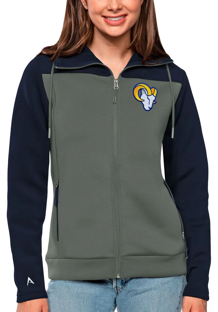 Antigua Los Angeles Rams Womens Navy Blue Icon Protect Medium Weight Jacket