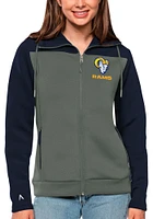 Antigua Los Angeles Rams Womens Navy Blue Text Protect Medium Weight Jacket