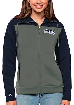 Antigua Seattle Seahawks Womens Navy Blue Protect Medium Weight Jacket