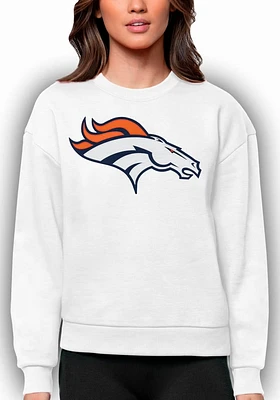 Antigua Denver Broncos Womens Full Front Victory Crew Sweatshirt