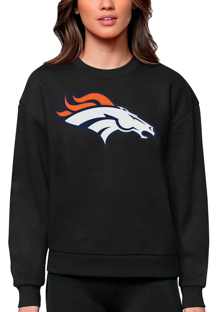 Antigua Denver Broncos Womens Full Front Victory Crew Sweatshirt