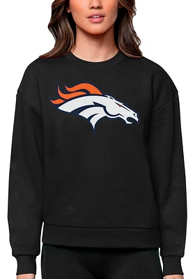 Antigua Denver Broncos Womens Full Front Victory Crew Sweatshirt