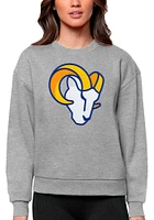 Antigua Los Angeles Rams Womens Grey Full Front Icon Victory Crew Sweatshirt