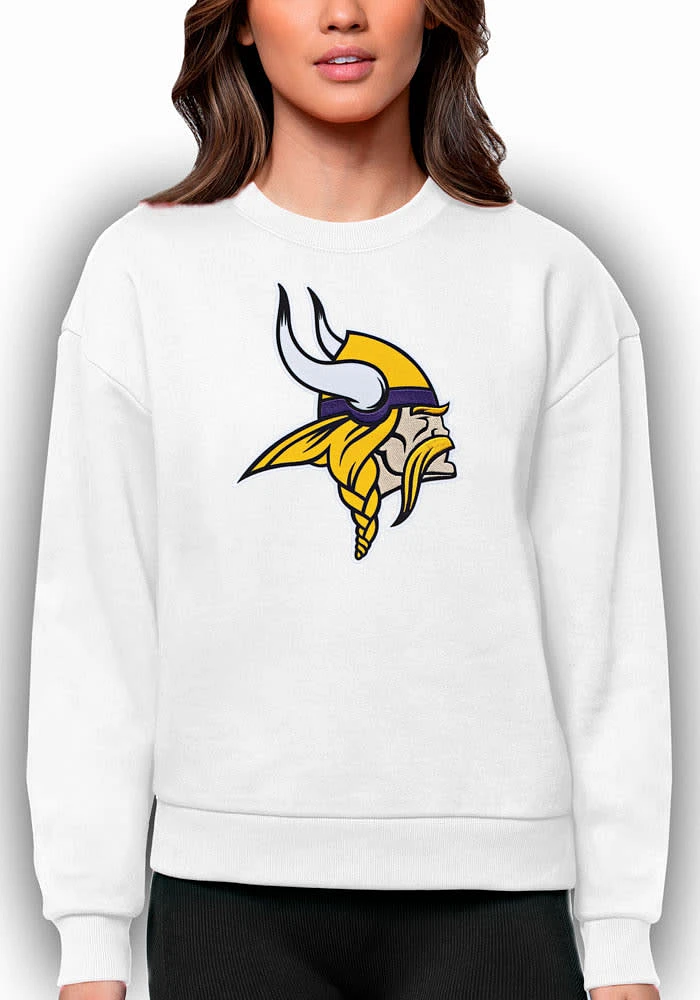 Antigua Minnesota Vikings Womens Full Front Victory Crew Sweatshirt