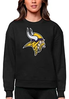 Antigua Minnesota Vikings Womens Black Full Front Victory Crew Sweatshirt