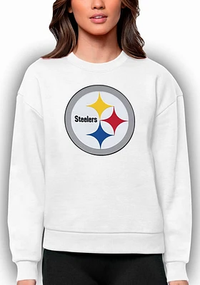 Antigua Pittsburgh Steelers Womens Full Front Victory Crew Sweatshirt