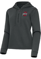 Antigua Ohio State Buckeyes Womens Grey Contemporary Qtr Zip