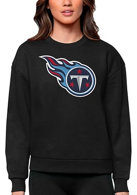 Antigua Tennessee Titans Womens Black Full Front Victory Crew Sweatshirt