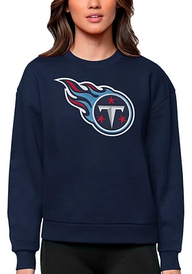 Antigua Tennessee Titans Womens Navy Blue Full Front Victory Crew Sweatshirt