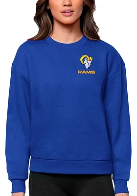 Antigua Los Angeles Rams Womens Text Victory Crew Sweatshirt