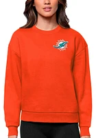 Antigua Miami Dolphins Womens Victory Crew Sweatshirt