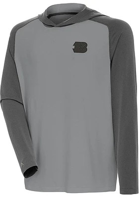 Antigua Cincinnati Bengals Mens Grey Tonal Intrepid Long Sleeve Hoodie