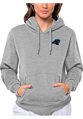 Antigua Carolina Panthers Womens Grey Victory Design Hooded Sweatshirt
