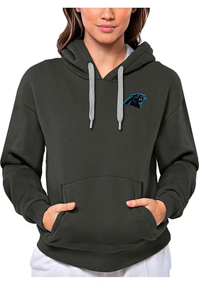 Antigua Carolina Panthers Womens Charcoal Victory Hooded Sweatshirt
