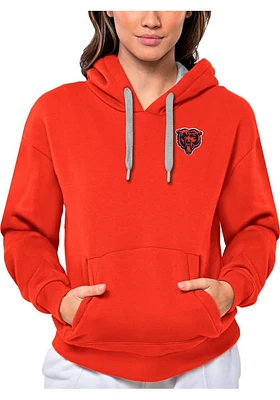 Antigua Chicago Bears Womens Orange Victory Hooded Sweatshirt
