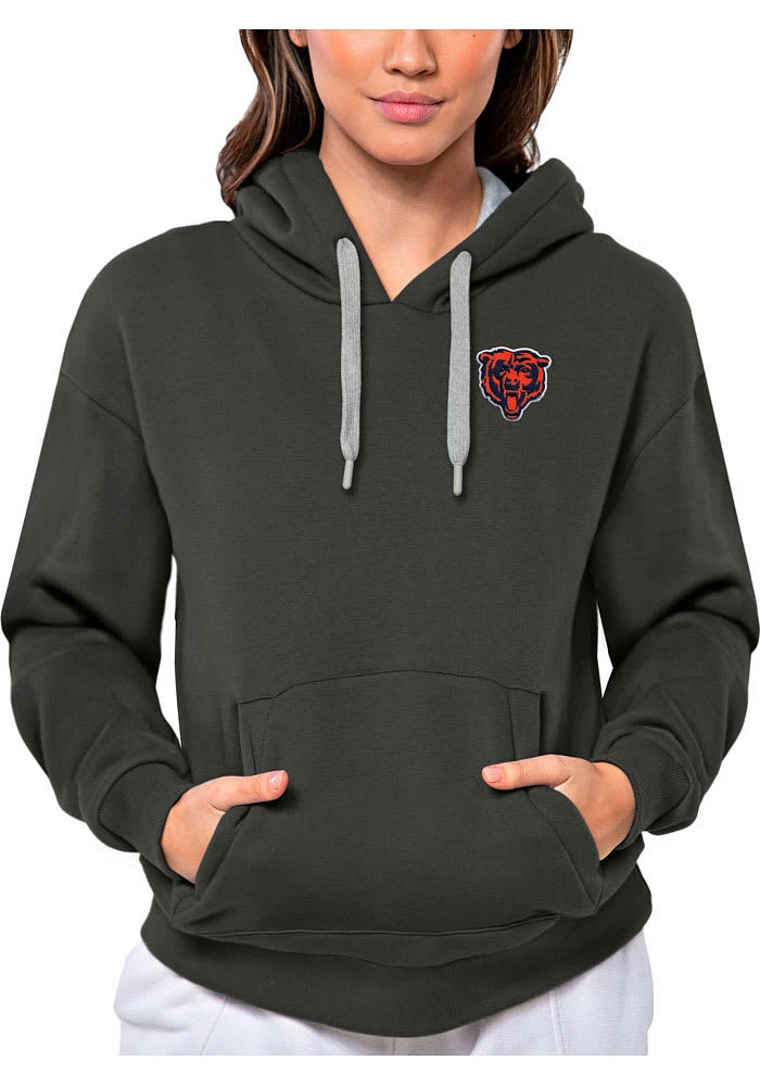 Antigua Chicago Bears Womens Charcoal Victory Hooded Sweatshirt