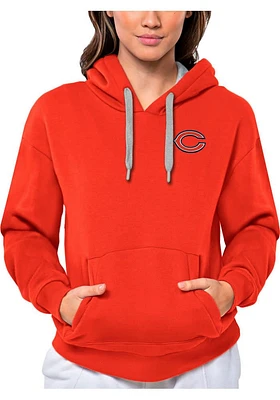 Antigua Chicago Bears Womens Orange C Logo Victory Hooded Sweatshirt