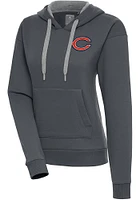 Antigua Chicago Bears Womens Charcoal C Logo Victory Hooded Sweatshirt