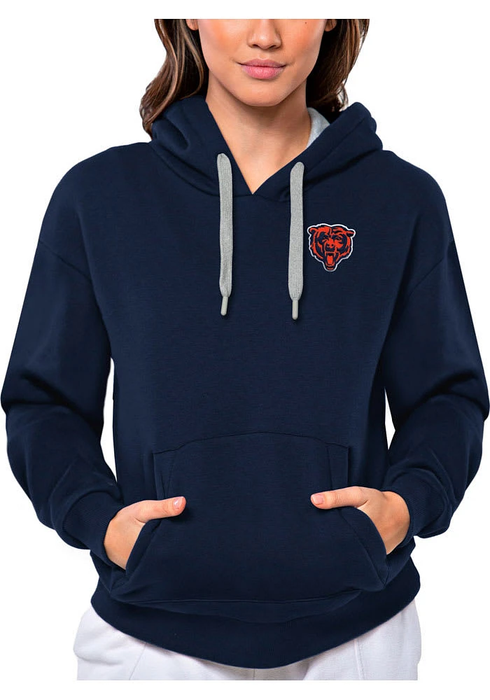 Antigua Chicago Bears Womens Navy Blue Victory Hooded Sweatshirt