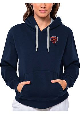 Antigua Chicago Bears Womens Navy Blue Victory Hooded Sweatshirt