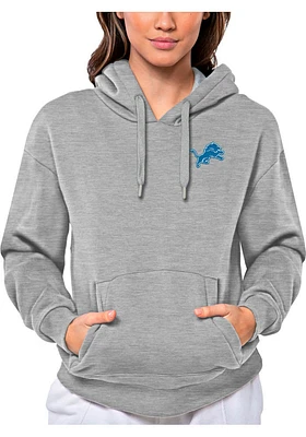 Antigua Detroit Lions Womens Grey Victory Hooded Sweatshirt