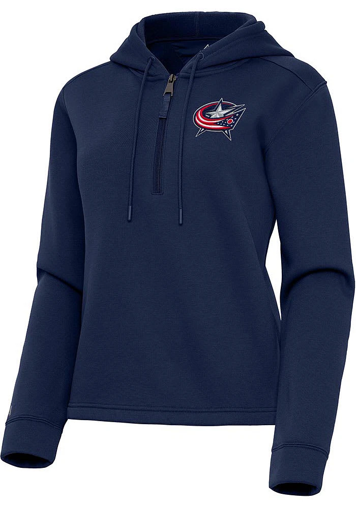 Antigua Columbus Blue Jackets Womens Navy Contemporary Qtr Zip