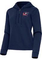 Antigua Columbus Blue Jackets Womens Navy Contemporary Qtr Zip