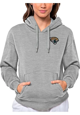 Antigua Jacksonville Jaguars Womens Grey Victory Hooded Sweatshirt